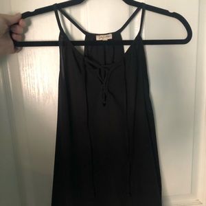 Lily White tie up black tank top